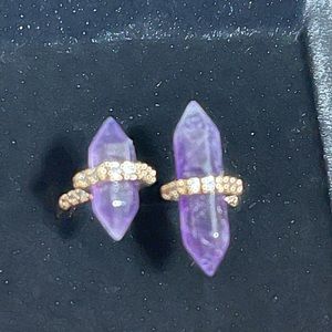 Amethyst and Diamond CZ on rose gold plating
